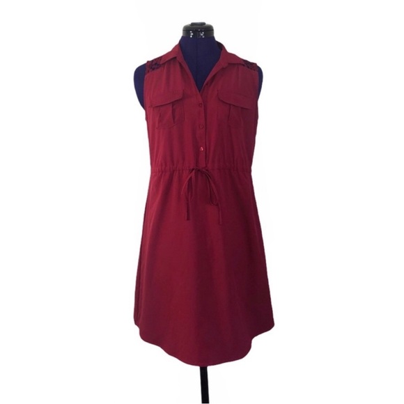 Charlotte Russe Burgundy Red Lace Short Sleeve Dress - Picture 1 of 14